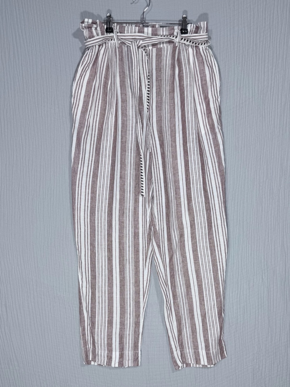 🐚 NWOT Lemlem x H&M | 100% Linen Striped Pants | Coastal Boho | size M - Picture 2 of 6